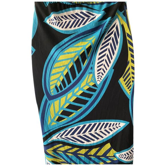 vtg Y2K Halter Midi Dress Hawaiian resort cruise wear beach Wooden Beads Sz XL - Picture 7 of 11